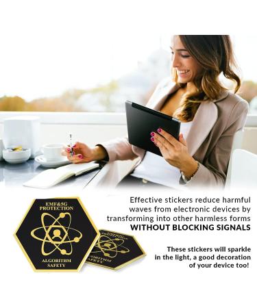 Premium Shungite Stickers for Devices - Universal Multi-Layer Protection - 97.7% Effective - 6 pcs Gift Pack (Black) - Buy Online on GoSupps.com