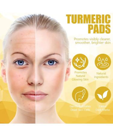 55 Turmeric Kojic Acid Pads Turmeric Cleansing Pads Turmeric Cleansing Pads Turmeric Face Scrub Pads Help Balance Oil Water Skin with 2 Wristbands - Buy Online on GoSupps.com
