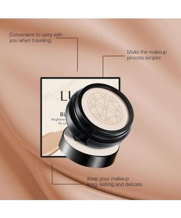 Foundation Cushion Moisturizing Concealer BB Cream Face Makeup Foundation Brighten Long-Lasting Waterproof Even Skin Tone Mushroom Head Air Cushion CC Cream (Ivory white) - Buy Online on GoSupps.com