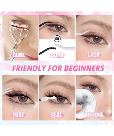 DIY Individual Lash Extension Kit - Fluffy Mink Fox Eye Lashes - Natural Look - 80pcs 10pairs - X-Cluster Lashes Kit 8-16MM - Buy Online on GoSupps.com