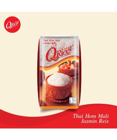 Buy Q RICE Jasmine Rice - 100% Fragrant Thai Hom Mali - Long Grain Rice - 3x1kg Pack - International Shipping Available - Buy Online on GoSupps.com