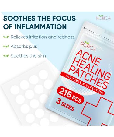 Acne Pimple Patches - 216 Hydrocolloid Zit Patches for All Skin Types - Invisible Healing Treatment - Buy Online on GoSupps.com