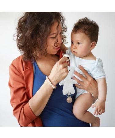 Buerfu Baby Pacifier Clip | Plush Bear Holder & Soothing Toy Clip for Boys & Girls - Universal Fit for Most Pacifiers - Buy Online on GoSupps.com