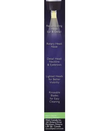 Wahl Canada Lithium Lighted Detailer - Ear Nose Brow Beard Trimmer & Detailer with Lithium Battery Trimmer for Ears Trimmer for Nose Trimmer for Brows Facial grooming Wet/dry trimmer with lighted heads Warranty for Canada Model 5572 - Buy Online on GoSupps.com