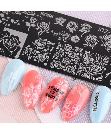 RUNRAYAY 12pcs Retro Theme Nail Stamping Plate Kit - Flower, Snake, Butterfly Patterns for Thanksgiving & Christmas Nail Design - DIY Print Manicure Salon - Buy Online on GoSupps.com