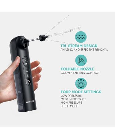 Water Powered Ear Cleaner - Effective Ear Wax Removal Tool | Earwax Washer Kit | Inner Ear Flusher Irrigation System (Black) - Ship Worldwide - Buy Online on GoSupps.com