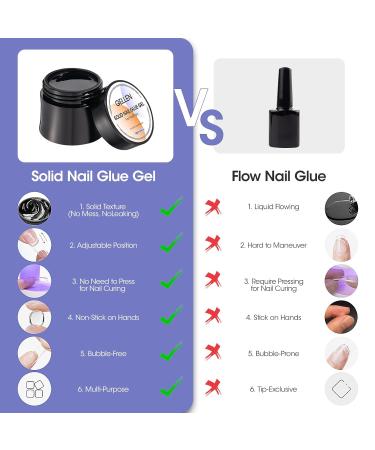 Buy Gellen Solid Gel Nail Glue & Remover Set | 60ml Nail Glue Remover + 15g Solid Gel for Press-On & Acrylic Nails | Best UV Lamp Glue for Durable Nail Tips - Buy Online on GoSupps.com