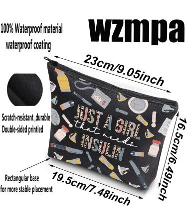 Diabetes Insulin Makeup Bag - Diabetes Awareness Gift for Girls - Zipper Pouch Cosmetic Bag for Diabetic Supplies - Buy Online on GoSupps.com