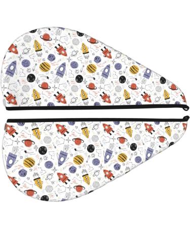 Hair Towel Wrap - Quick-Dry Towel Turban with Button | Rocket Planets Design - Buy Online on GoSupps.com