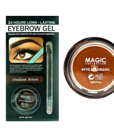Magic Waterproof Eyebrow Gel + Brush - 24 Hour Smudge-Proof Formula in Darkest Brown - Buy Online on GoSupps.com