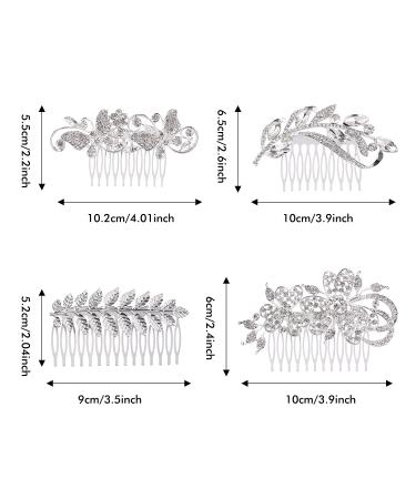 40 Pack Silver Rhinestone Hair Combs & Pins Set - Wedding Headpiece Accessories for Women & Brides - Buy Online on GoSupps.com