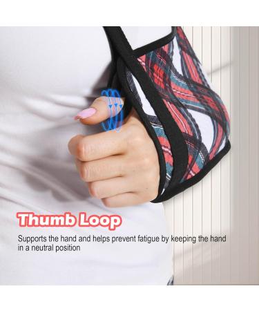 Shop Plaid Arm Sling for Shoulder Injury - Adjustable Soft Fabric Shoulder Immobilizer for Rotator Cuff Surgery - Unisex Red - Buy Online on GoSupps.com