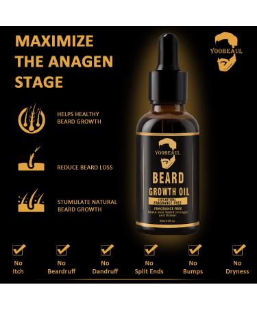 YOOBEAUL Beard Growth Oil - Promote Fast & Full Beard Growth - Natural Plant Extracts - 1 Fl Oz - Buy Online on GoSupps.com