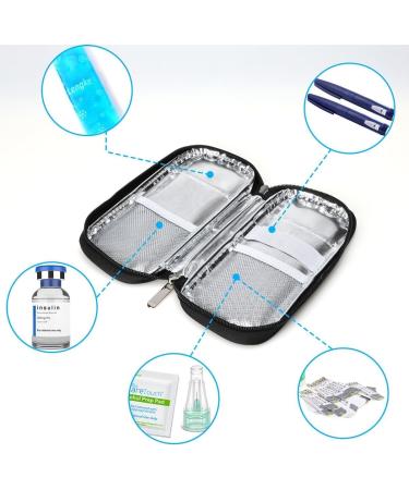 DEWIN Insulin Cooler Bag - Portable Refrigerated Insulin Bag for Travel (Black) - Keep Medicine Cool Internationally - Buy Online on GoSupps.com