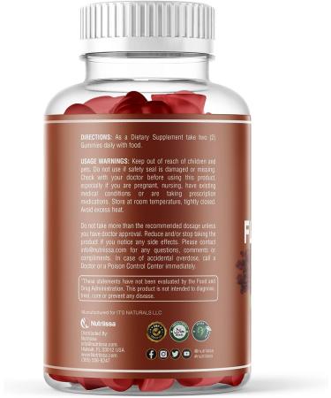Nutriissa Flaxseed Probiotic Gummies 60ct | Fiber Supplement for Digestive Health | Gluten-Free & 6000mg - Buy Online on GoSupps.com
