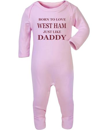 West Ham Fan Baby Sleepsuit | 100% Combed Cotton | 0-3 Months Pink - Buy Online on GoSupps.com