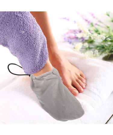 Uonlytech Warm Foot Covers for Growth Therapy & Pedicure - Cotton Paraffin Wax Bath Accessories - Plush Gray Foot Wraps - Buy Online on GoSupps.com
