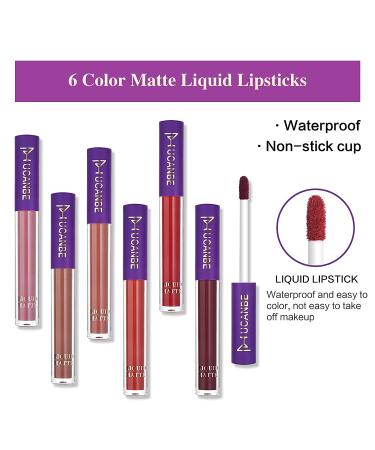 UCANBE 13pcs Lipstick Makeup Kit - 6 Matte Liquid Lipsticks, 6 Lip Liners, 1 Primer | Waterproof Long Lasting Gift Set - Buy Online on GoSupps.com