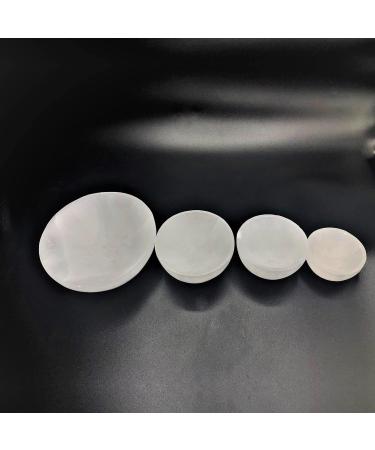 Selenite Round Bowl - Hand-Carved Crystal Holder for Cleansing, Healing, and Charging Crystals - 8 cm - Buy Online on GoSupps.com