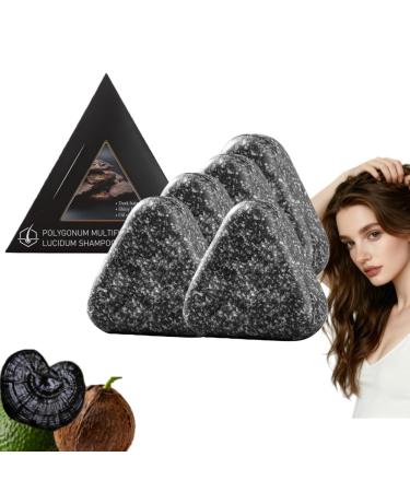 BRVLY Polygonum Multiflorum Shampoo Black Hair Soap AntiHair Loss & Thickening for Thinning Hair Shampoo & Conditioner Bar for Older Women Deep Cleansing for Scalp 5
