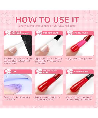 PEACECOLOR 7ML Nail Gel Polish Set 12Pcs with Top and Base Coat Matte Top Coat Pink Purple Glitter Gel Nail Kit U V/LED Lamp Needed Color Collection Gifts for Women DIY Nail Art XA-44 - Buy Online on GoSupps.com