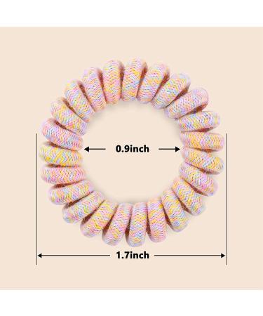 14 Pcs Women Ponytail Braid Hair Elastic Spiral Hair Ties - Multi-color Waterproof Coil Hair Accessories (Medium Size) - Buy Online on GoSupps.com