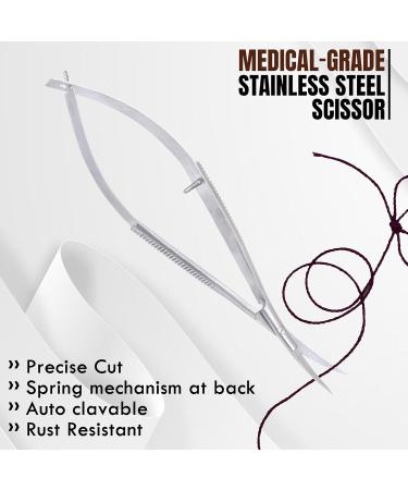 HARAMS Cuticle Spring Scissors Extra Fine Professional Precision Stainless Steel Nose Ear Facial Hair Thread Embroidery Trimming Scissors Stratum Corneum Scissors for Eyebrows Eyelashes Dry Skin - Buy Online on GoSupps.com