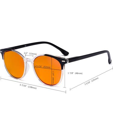 Eyekepper 4-Pack Round Reading Glasses +3.00 - Blue Light Blocking for Women - Orange Tinted | Stylish & Comfortable Vision Solution - Buy Online on GoSupps.com