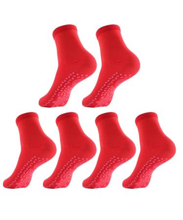3 pairs of self -heating socks Tourmaline slimming health socks Tourmalins sock massage sock self -warming socks foot warmers socks warm socks for men women red