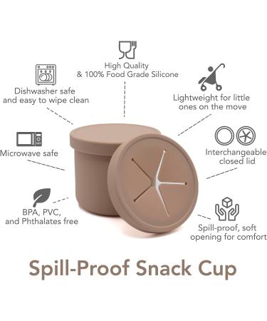 no ka Spill-Proof Snack Cup | Comes With A Lid | 100% Food-Grade Silicone | Soft & Perfect For Snacking | Dishwasher Friendly | Soft Blush | Size 12 Oz Soft Blush Snack Cup with Lid - Buy Online on GoSupps.com