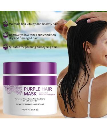Hair Mask For Deep Repair Collagen Hair Mask Purple Hair Mask Hair Care Deep Smoothing Hair Mask Intense Hydration For Dry And Damaged Hair (1PC) - Buy Online on GoSupps.com