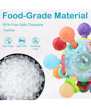 Joozmui Baby Toys: Bei ring & Greifball for 0-12 Months - Montessori Motor Skills & Sensory Rattle - Perfect Baby Gift in Light Blue - Buy Online on GoSupps.com