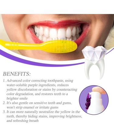 Purple Toothpaste for Teeth Whitening Purple Toothpaste Purple Teeth Whitening Tooth Stain Removal Teeth Whitener Teeth Whitening Booster (1pc) - Buy Online on GoSupps.com