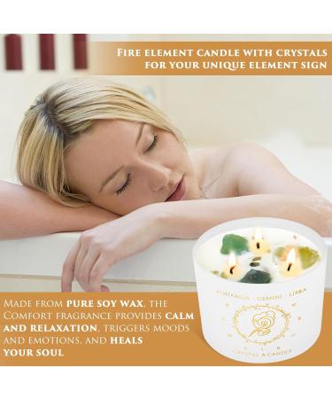 Healing Crystal Candle - Manifestation Candle with Crystals for Aquarius Gemini Libra | Spiritual Gifts for Women | Meditation Healing Candle - 12 Oz - Buy Online on GoSupps.com