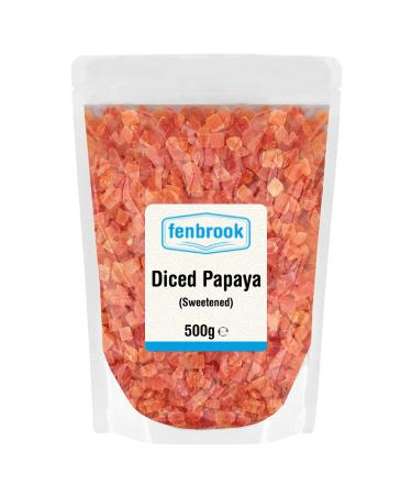 Diced Papaya Sweetened 500g by Fenbrook Organic