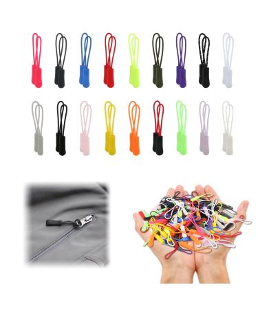 120 pieces of zip Extension - Zipper Extraction Zipper Pulls Nylon Replacement Zipper - High -quality replacement zipper Pendant for backpacks and clothing - 18 colors