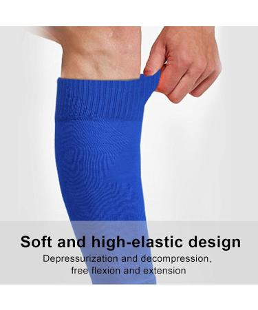 Buy Calf Compression Sleeves for Sports Footless Support Stockings for Football Running & Cycling Blue High Knee Waden Bandages - Buy Online on GoSupps.com