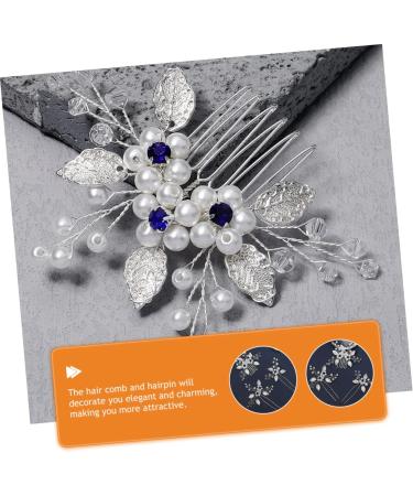 Beaupretty 4 Sets bridal wedding comb Bride Headdress Rhinestone Flower Hairpin Leaf Bride Wedding Comb Leaf Hair Comb green accessories green hair accessories bridesmaid abs flowers Hanfu - Buy Online on GoSupps.com