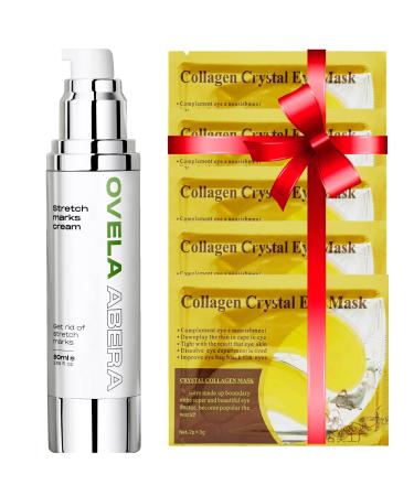Abera Ovela Maternity Stretch Mark Cream with Eye Mask for Pregnancy and Weight Fluctuations Stretch Mark Treatment Pregnancy Must Haves Deep Stretch Mark Removal All Skin Types 1.69 fl oz