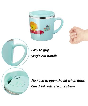 Valueder Kids Stainless Steel Trainer Straw Cup 7oz - Pink Rabbit Design - Buy Online on GoSupps.com