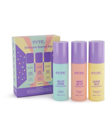 Evre 3 Step Teen Starter Skin Care Set Face Wash Face Mist & Moisturizer Gentle Natural Cruelty-Free & Palm-Free Daily Skincare Routine Kit