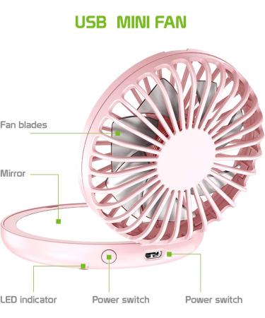 Cellet Portable Mini Fan with Compact Mirror - USB Rechargeable, 3 Speed Cosmetic Beauty Cooling Fan - Buy Online on GoSupps.com