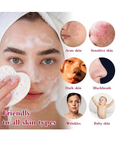 60 White Compressed Heart Makeup Sponges - Reusable Face Cleaning & Peeling Sponges for Deep Cleaning & Makeup Removal - Buy Online on GoSupps.com