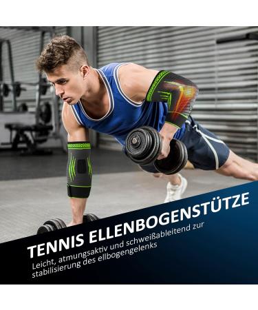 Buy Ellenbow Compression Elbow Bandage - Adjustable Support for Tennis Elbow & Arthritis | Unisex Green Size L - International Shipping Available - Buy Online on GoSupps.com