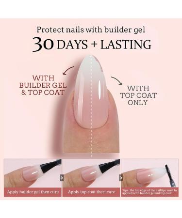  MrCuvaryas Set of 240 French press-on nails - Pink and white gradient design - Full coverage - Soft gel - Comfortable to wear (am - Buy Online on GoSupps.com