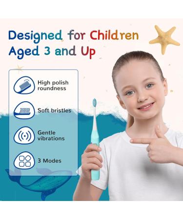 Y-Kelin Sonic Kids Electric Toothbrush | 3 Modes | Rechargeable | 30000 Strokes | IPX6 Waterproof | 2-Min Timer | Ages 3 - Buy Online on GoSupps.com