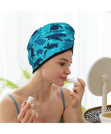 Hair Towel Wrap | Quick Dry Hair Turban with Button | Ideal for World Turtle Day Gifts - Buy Online on GoSupps.com