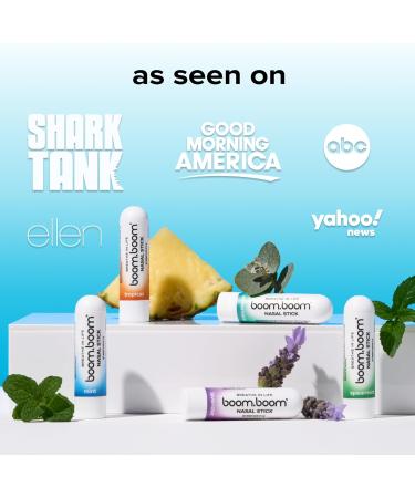 BoomBoom Nasal Stick | Vapor Flow Technology | Cool Refreshing Sensation | Natural Mood Boost | Simple Ingredients | Essential Oils + Menthol Inhaler (Mint Wintermint Tropical Spearmint) 4 Pack Variety - Buy Online on GoSupps.com