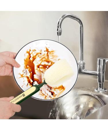 Bottle Brush Sponge | Long Handle Sponge Bottle Brush | Washing Scrubber Cleaner Kitchen Supplies for Baby Bottles Water Bottles Milk Cup Pot Pearl White - Buy Online on GoSupps.com