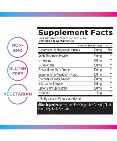 Livingood Daily Sleep Support Supplement 10-in-1 Natural Sleep Aid with 5 MG Melatonin Valerian Root Chamomile Tryptophan & GABA for Men & Women Non Habit Forming Gluten Free Vegan 60 Capsules - Buy Online on GoSupps.com